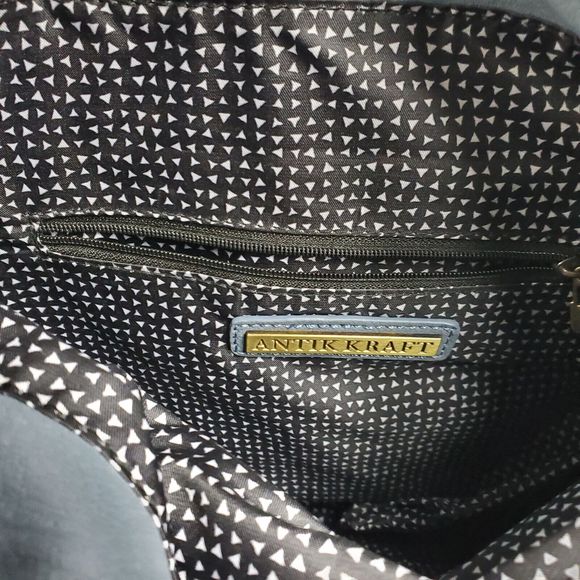 Antik Kraft Handbag Purse Blue Vegan Leather - Picture 7 of 16